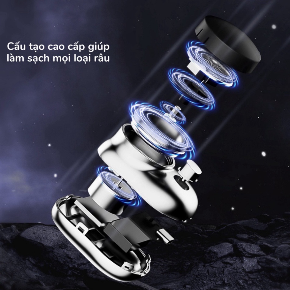 Máy Cạo Râu Mini Bỏ Túi Du Lịch Sạc Pin SHK-888 Chống Nước IPX7 6 Lưỡi Dao Kẹp Sạc Nhanh Bảo Hành 12 Tháng HOT HOT