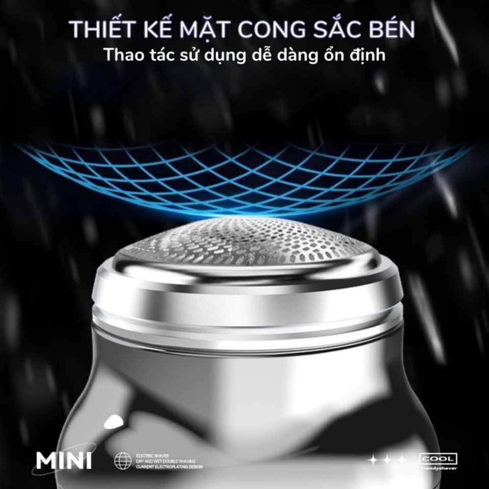 Máy Cạo Râu Mini Bỏ Túi Du Lịch Sạc Pin SHK-888 Chống Nước IPX7 6 Lưỡi Dao Kẹp Sạc Nhanh Bảo Hành 12 Tháng HOT HOT