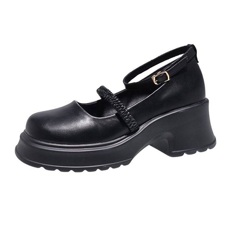 Siêu rẻ giày lolita đế cao Giày Mary Jane gót thô xả kho thanh lý