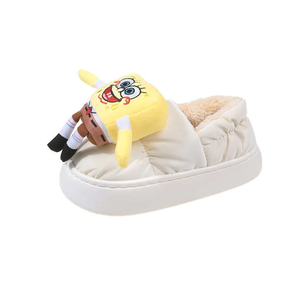 Giày Bông Dày Dặn Hình Spongebob Mũi Vuông Xinh Xắn Cho Nữ