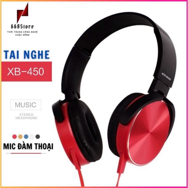 Tai nghe chụp tai XB-450 có mic đàm thoai. Full box HOT