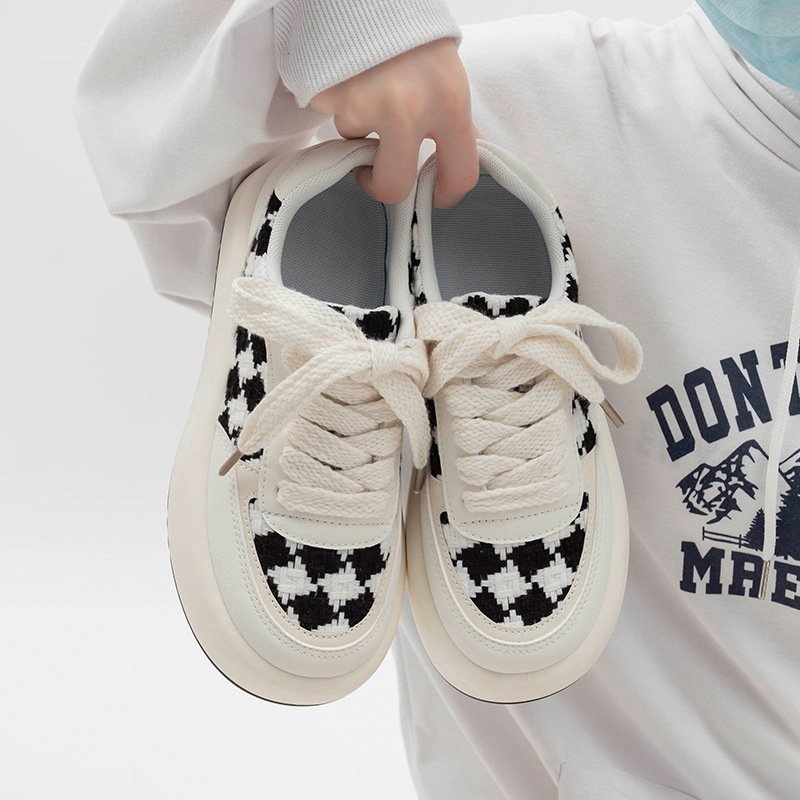 Siêu rẻ Giày Bánh Mì Đế Dày Mẫu Caro Đan Hottrend 2022 M8 - CAMSTORE xả kho thanh lý