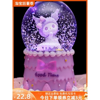 Hộp nhạc quả cầu pha lê kulomi có thể xoay vòng