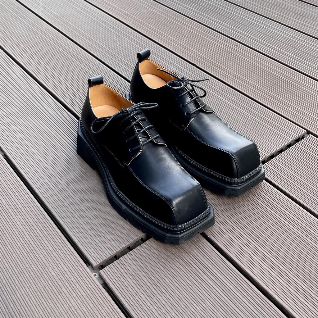 GIÀY MŨI VUÔNG ĐEN- CHUOTCONG 3111D