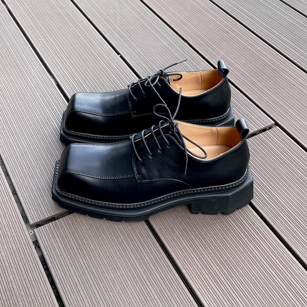 GIÀY MŨI VUÔNG ĐEN- CHUOTCONG 3111D