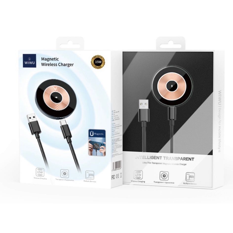 SẠC KHÔNG DÂY TỪ TÍNH DÀNH CHO IPHONE 14 PRO MAX - 14 - 13 - 12 SERI WIWU MAGENTIC WI-W008 - Wi-W007 chính hãng