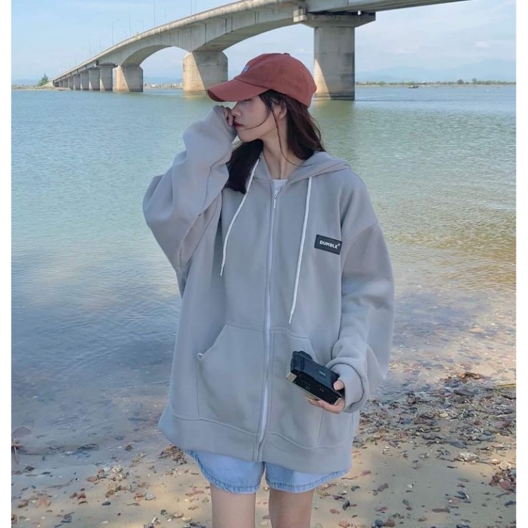 áo khoác bên ngoài Nỉ giới tính Form Rộng Tay Lỡ Unisex chữ fs