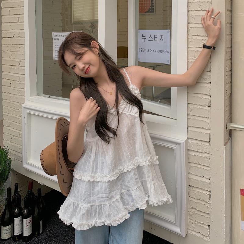 Áo Hai Dây Dáng Rộng Thời Trang Mùa Hè 2021 Phong Cách Mới Cho Nữ