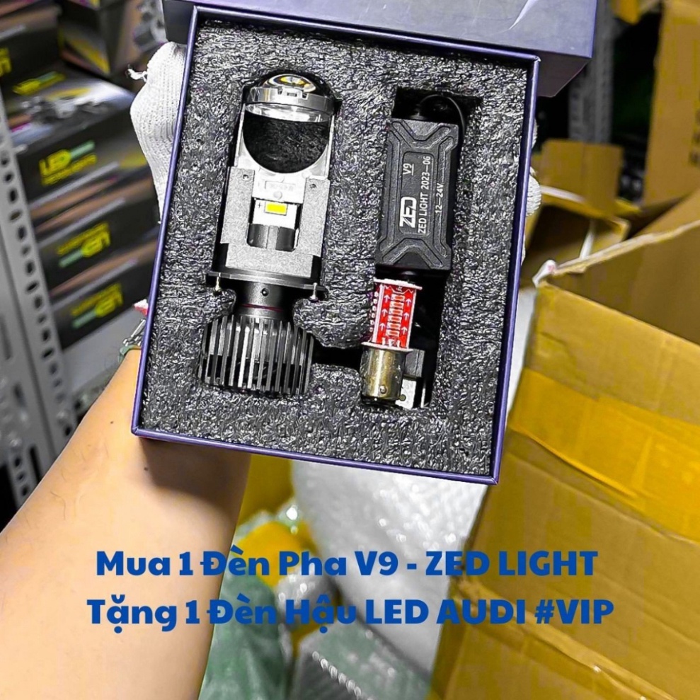Đèn Pha Bi Cầu V9 Zed Light  60W/H4/12.24V/DC Chống Chói Lắp Zin