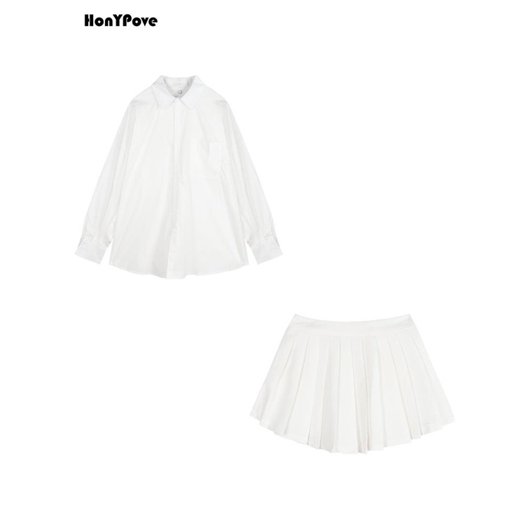 Honypove Áo Sơ Mi Tay Dài Chống Nắng Dáng Rộng Thời Trang Mùa Hè Phong Cách Hàn Quốc Cho Nữ