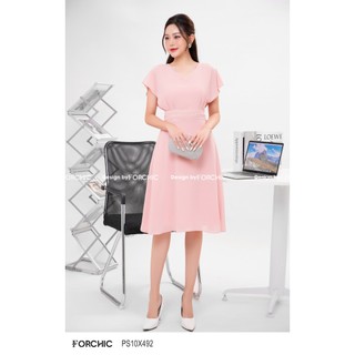 [ CHÍNH HÃNG ] PS10X492-Đầm Chiffong Hàn Hồng