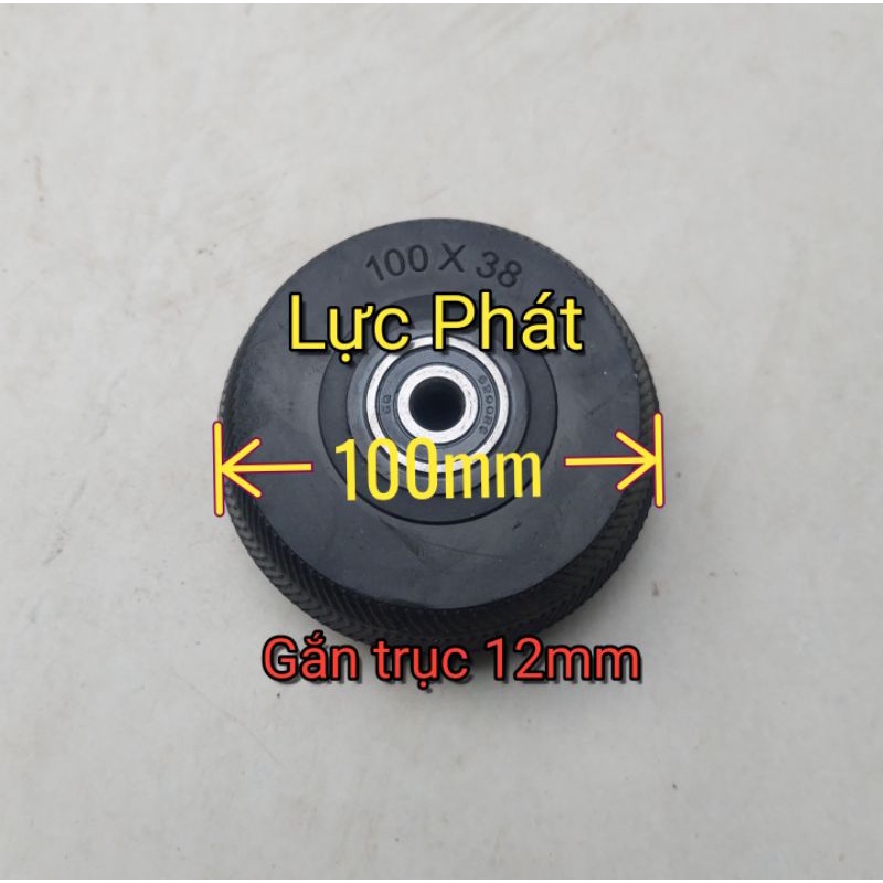 Bánh xe cao su đúc 100mm  có vòng bi