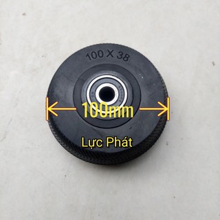 Bánh xe cao su đúc đặc 100mm kèm 2 vòng bi