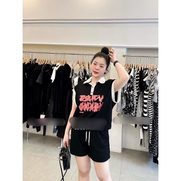 SỈ BỘ ÁO TAY HẾN CHỮ QUẦN ĐÙI 2 MÀU CHO NỮ Q93407323