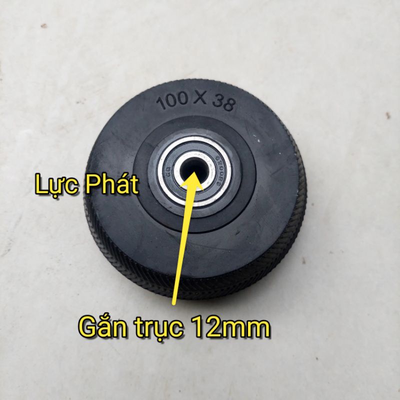 Bánh xe cao su đúc 100mm  có vòng bi