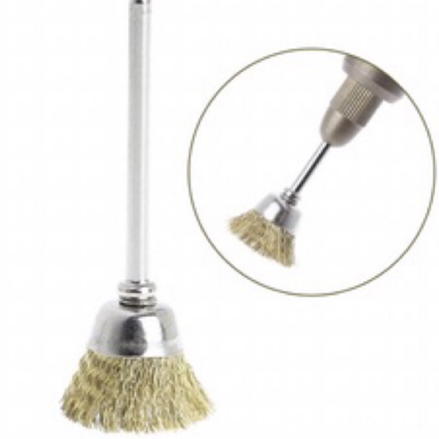 Chổi chén đánh gỉ màu đồng 16mm cán 3mm