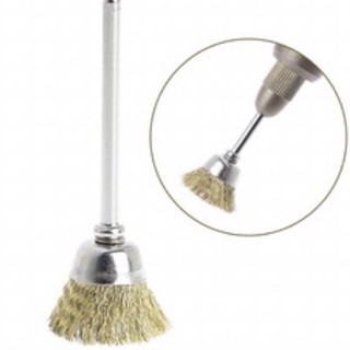 chổi chén đánh gỉ màu đồng 16mm cán 3mm/3.17mm