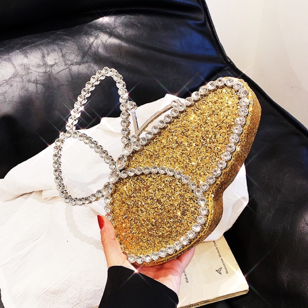 Ví Cầm Tay Đính Đá Hình Bướm Xinh Xắn Thời Trang Cho Nữ