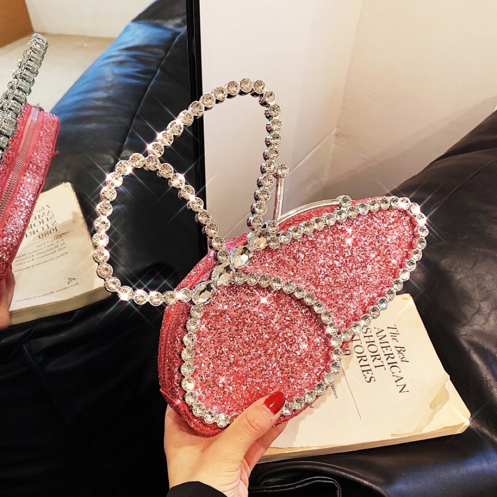 Ví Cầm Tay Đính Đá Hình Bướm Xinh Xắn Thời Trang Cho Nữ