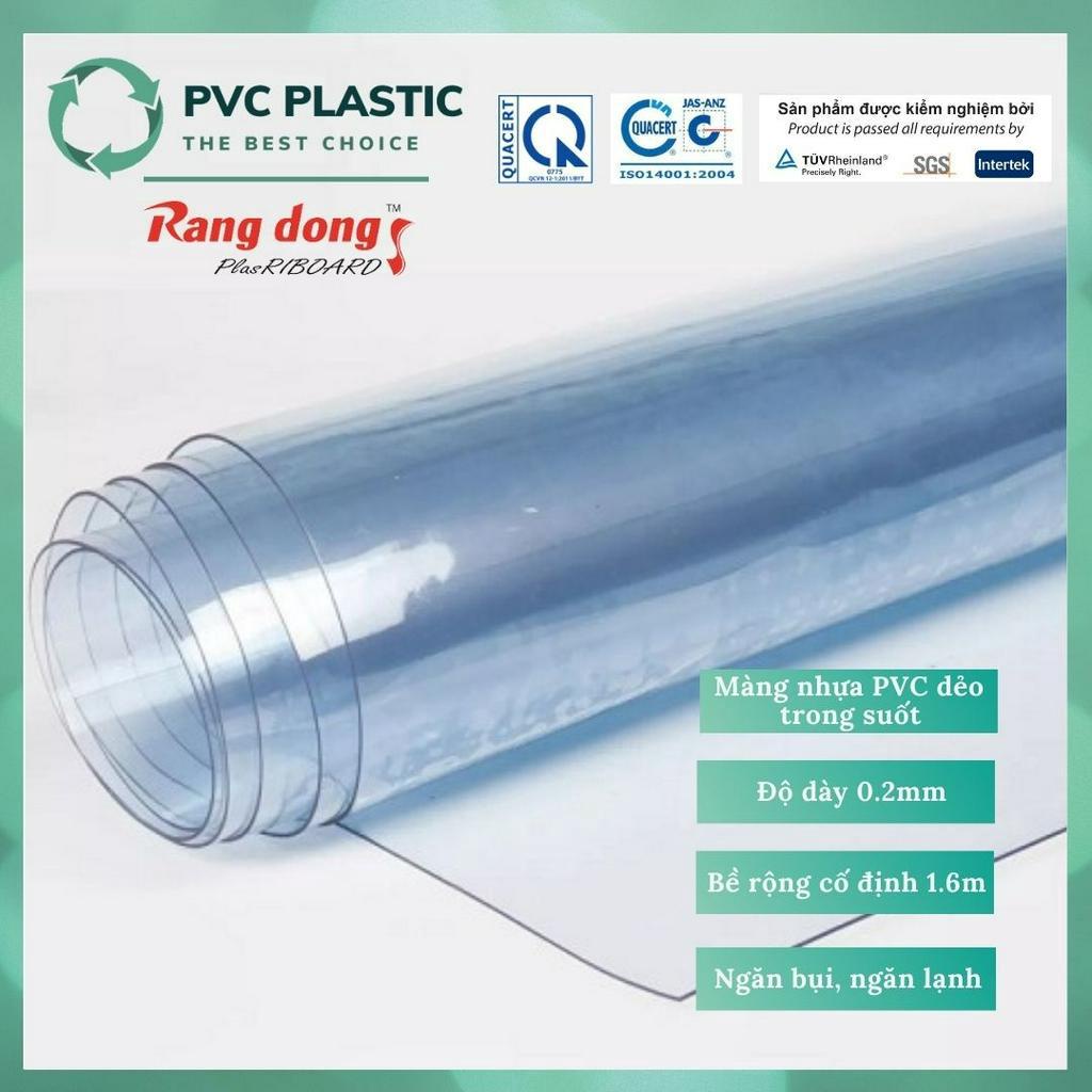 Màng nhựa PVC trong suốt làm rèm lạnh điều hòa, ngăn bụi, ngăn mưa - khổ rộng 1.6m chiều dài bán theo mét