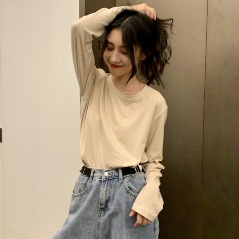 Áo thun len dài tay nữ trơn vải cotton thun zip cao cấp nhiều màu MA081