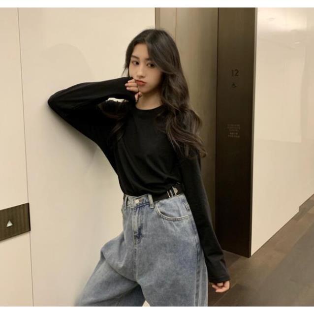 Áo thun len dài tay nữ trơn vải cotton thun zip cao cấp nhiều màu MA081