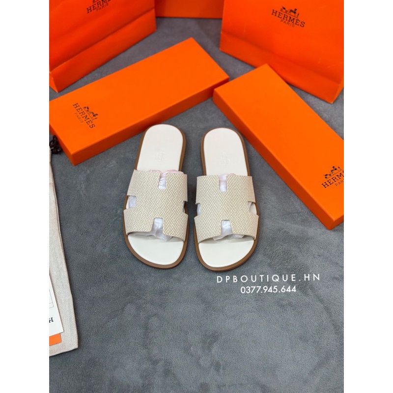 - Dép H.ermes Form Like A.uth Màu Kem Cao Cấp, Dép HM shopmen