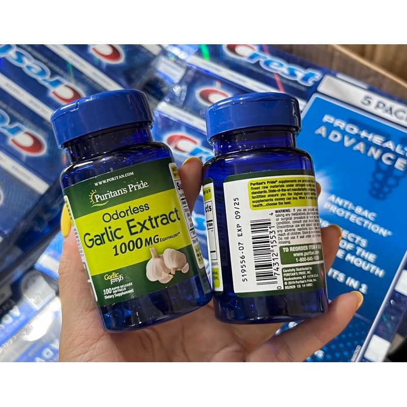 Dầu tỏi không mùi tăng miễn dịch, giảm cholesterol Odorless Garlic 1000mg 100 - 250 viên - Mỹ