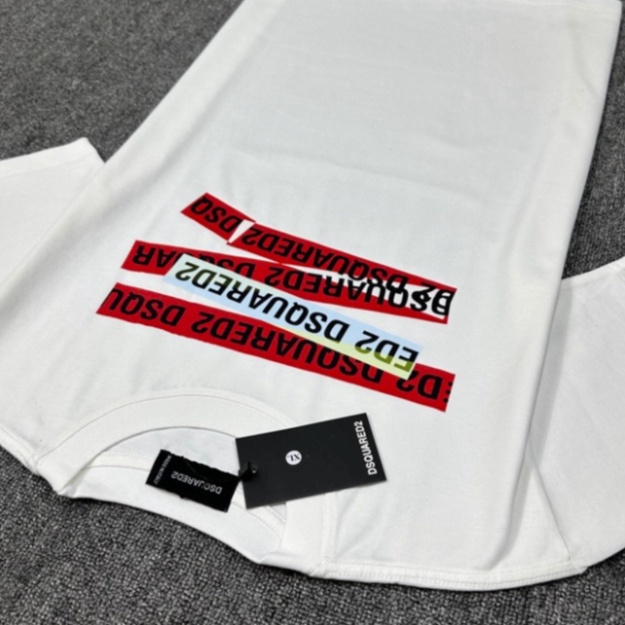 Áo Thun Nam DSQ Khóa Rip Ở Cổ  Hình In Nhiệt Cao Vải Cotton Co Dãn 4 Chiều Phù Hợp Cho Nam