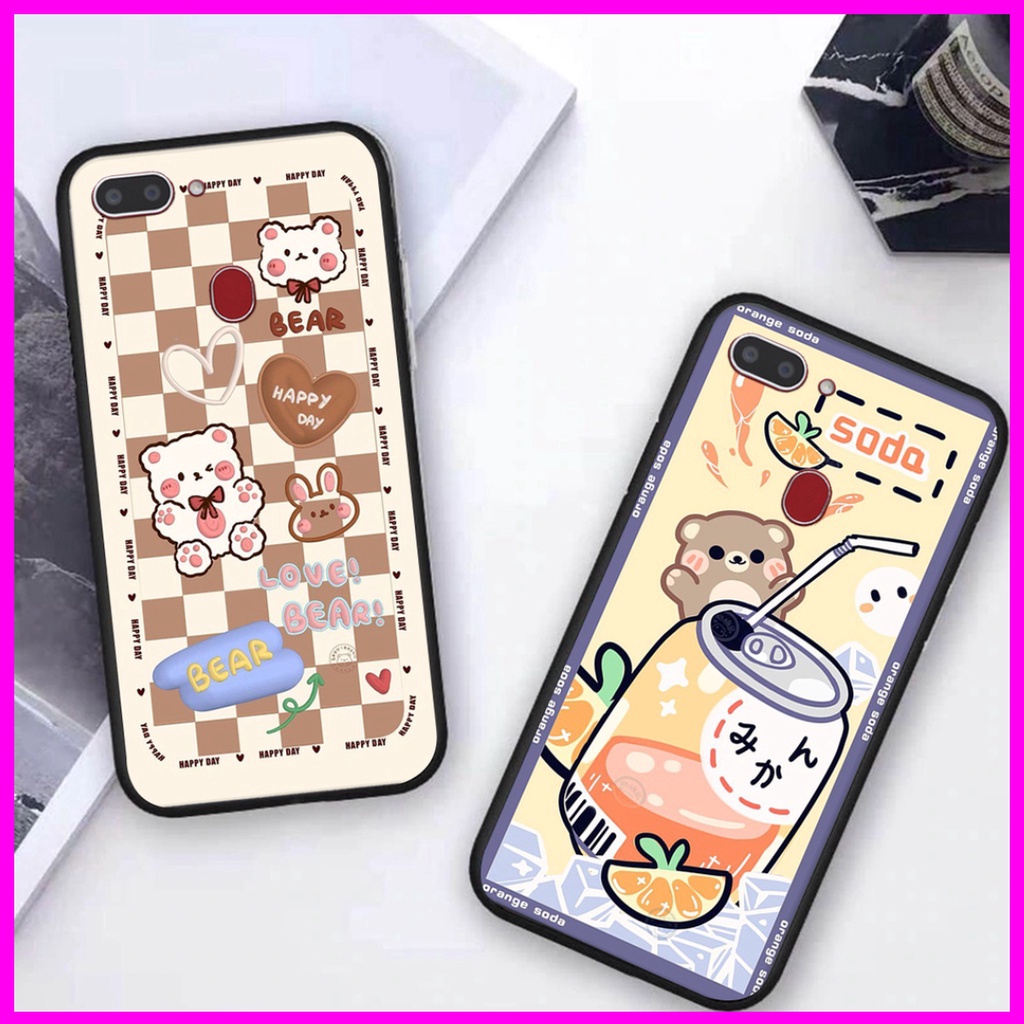 Ốp lưng Realme 2 in hình 3D GẤU cute be@r, soda, happy day cực hot ,thời thượng 1K