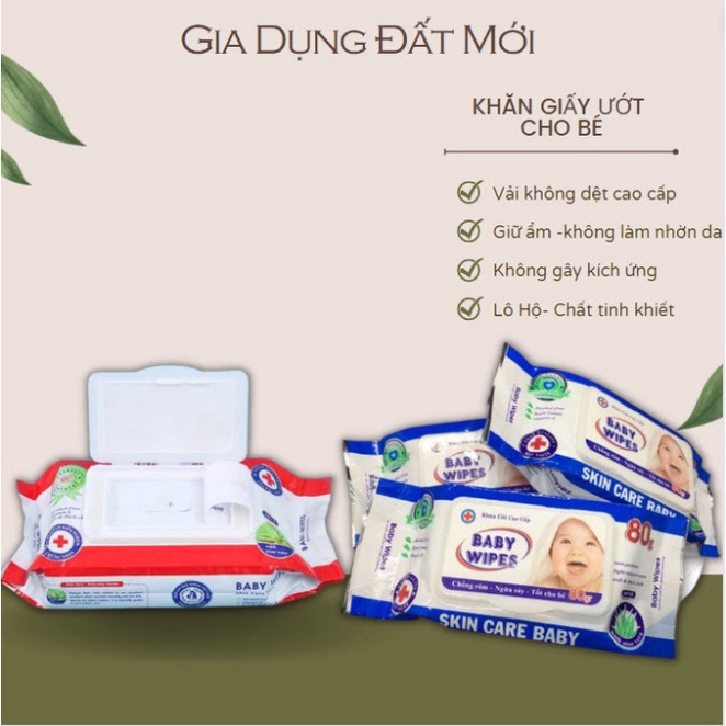 Giá sỉ- KHĂN GIẤY ƯỚT BABY WIPES 80 TỜ -khăn ướt cho bé