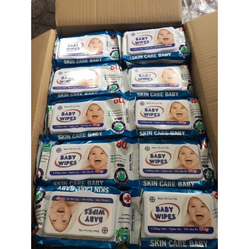 Giá sỉ- KHĂN GIẤY ƯỚT BABY WIPES 80 TỜ -khăn ướt cho bé