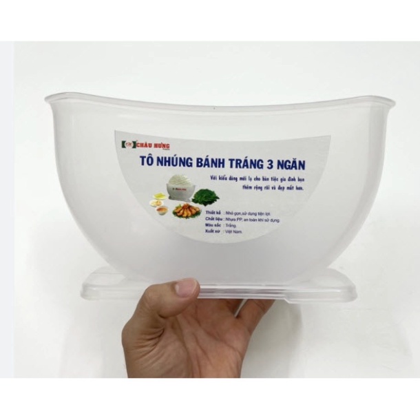 Tô nhúng bánh tráng 3 ngăn  tiện dụng