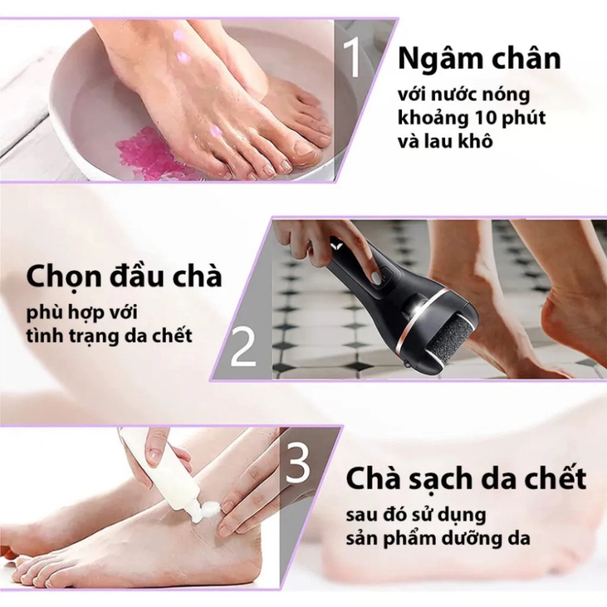 Máy chà gót chân, mài gót chân tẩy tế bào chết làm mềm, làm sáng gót chân chuyên dụng tại nhà
