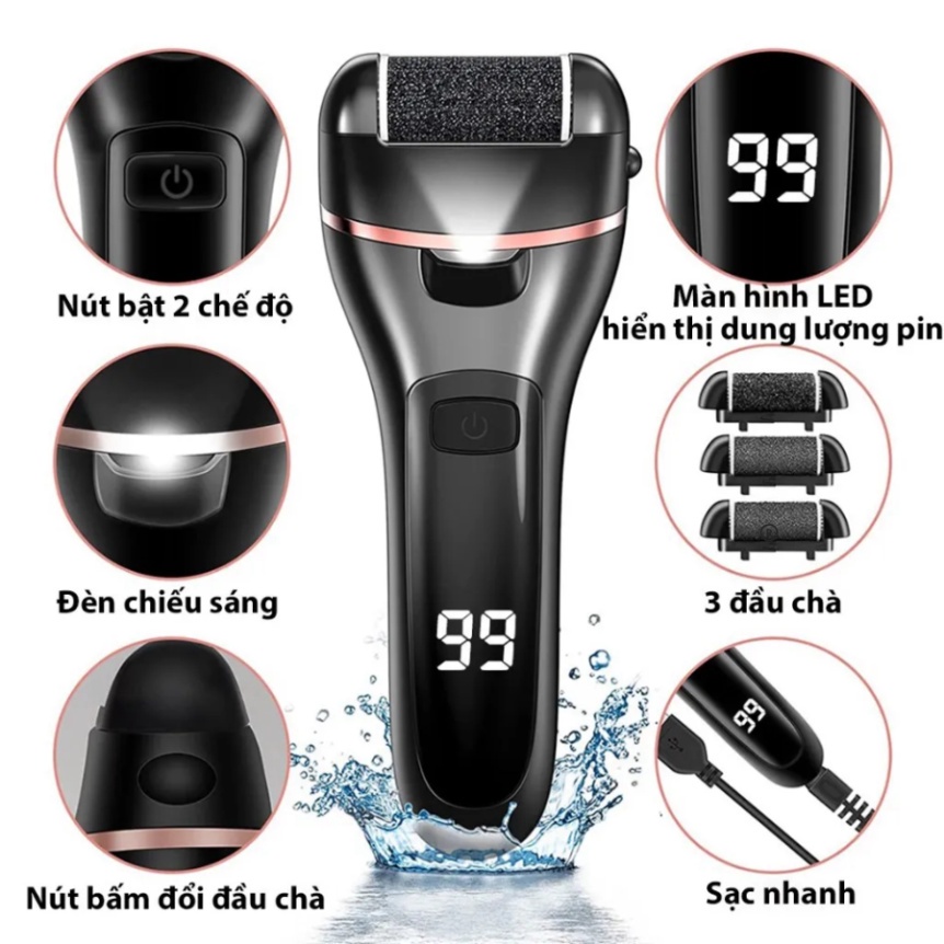 Máy chà gót chân, mài gót chân tẩy tế bào chết làm mềm, làm sáng gót chân chuyên dụng tại nhà