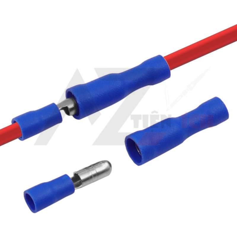 Cót nối dây điện đực cái dùng nối xi nhan trợ sáng, 100 Đầu cos dây điện, cos nối dây điện, cos đầu đạn, Set 100 đầu cos