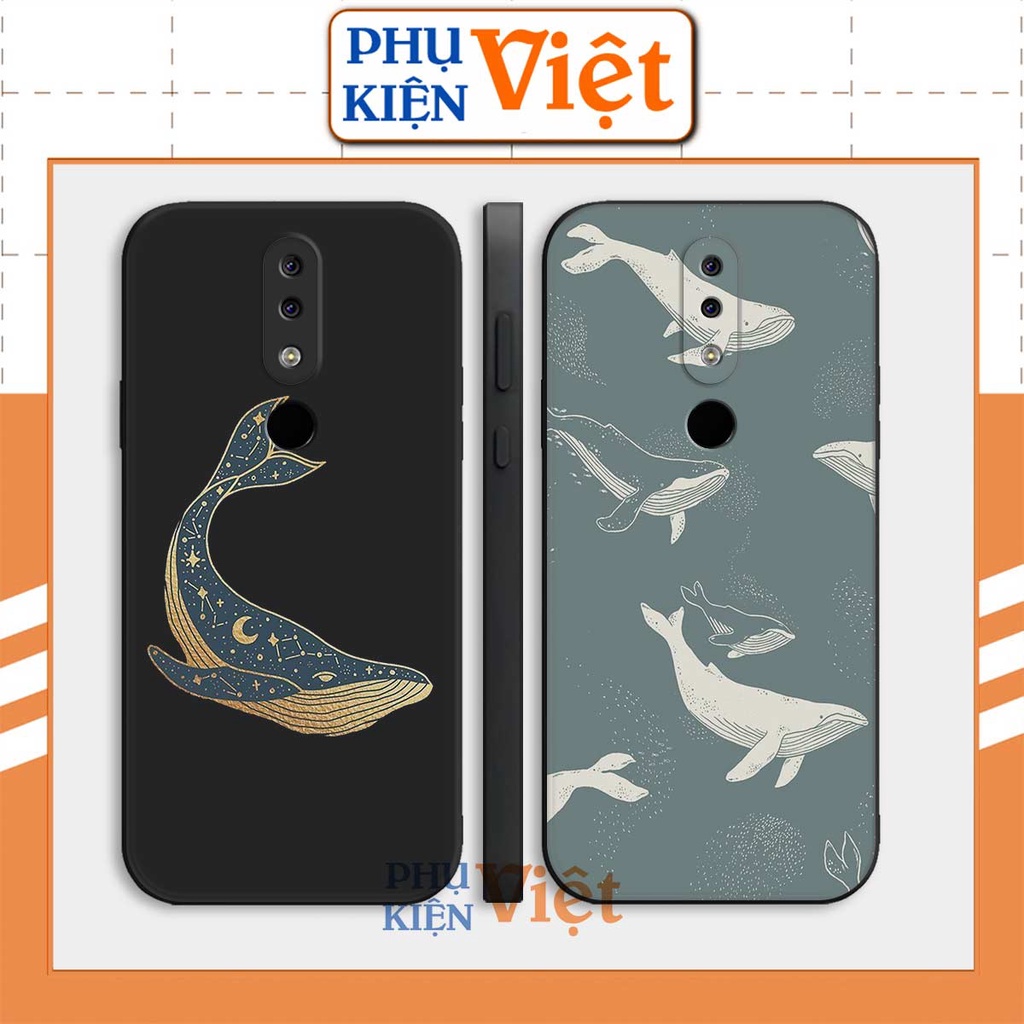 Ốp lưng dẻo Nokia X5 / X6 / 5.1 Plus / 6.1 / 7.1 Plus / 8.3 TPU cạnh vuông hình cá voi xanh