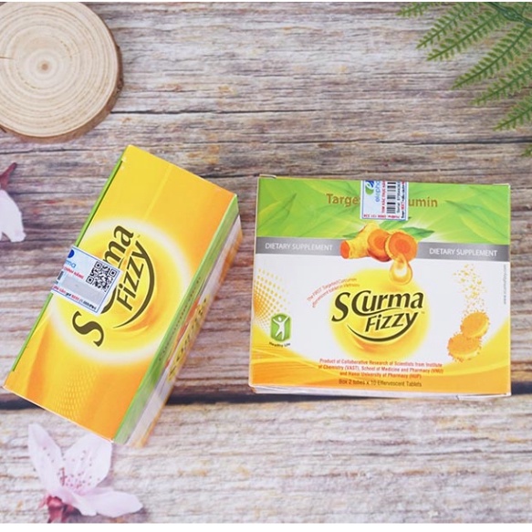 Viên sủi dạ dày Scuma Fizzy - Chứa nano curcumin giúp giảm viêm dạ dày, nhanh liền sẹo - Hộp 2 tuýp - Đann Trang