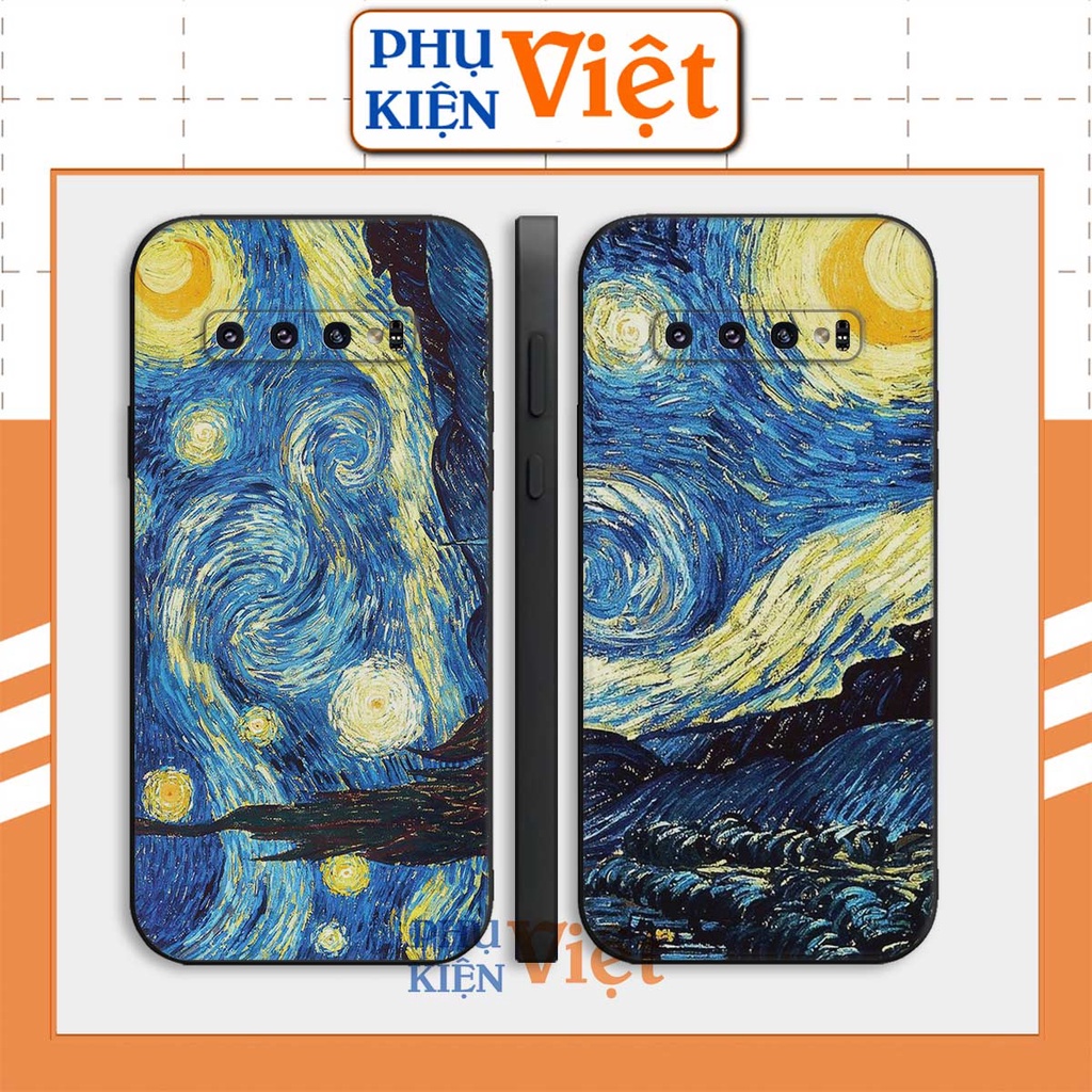 Ốp lưng dẻo Samsung S10 / S10 5G / S10 Plus / S10+ TPU cạnh vuông hình họa tiết van gogh, rẻ đẹp
