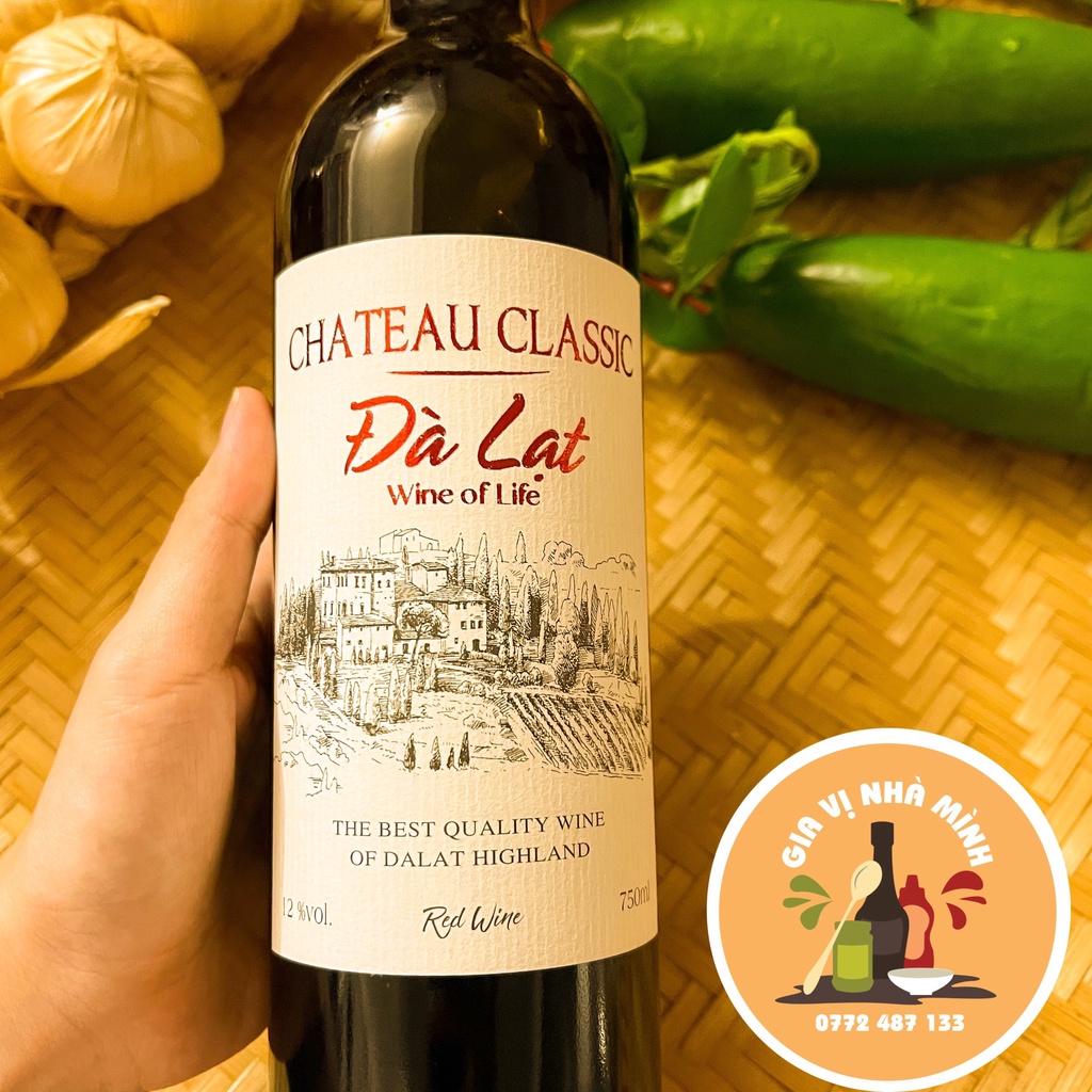 VANG ĐỎ ĐÀ LẠT CHATEAU CLASSIC - CHAI 750ML