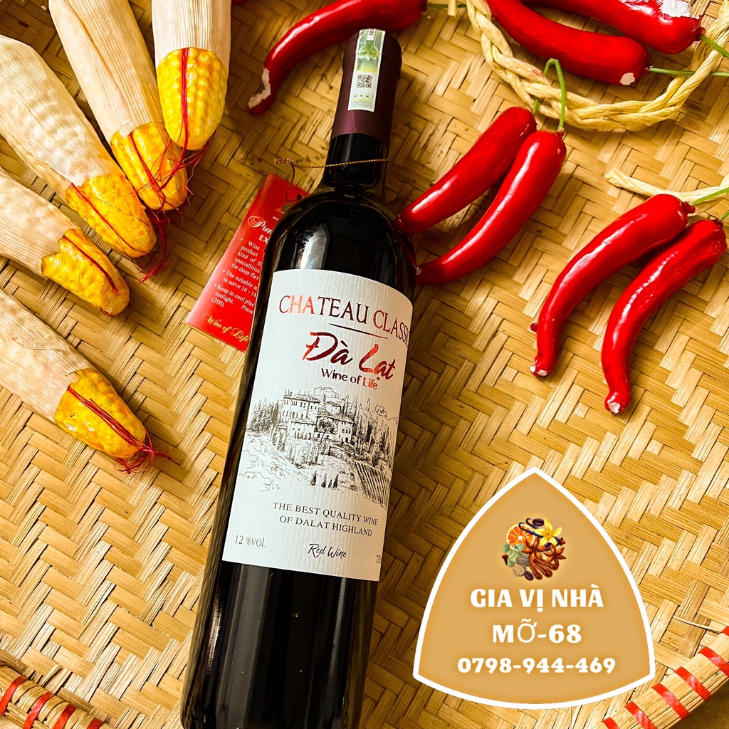 Vang đỏ Đà Lạt Chateau Classic - chai 750ml