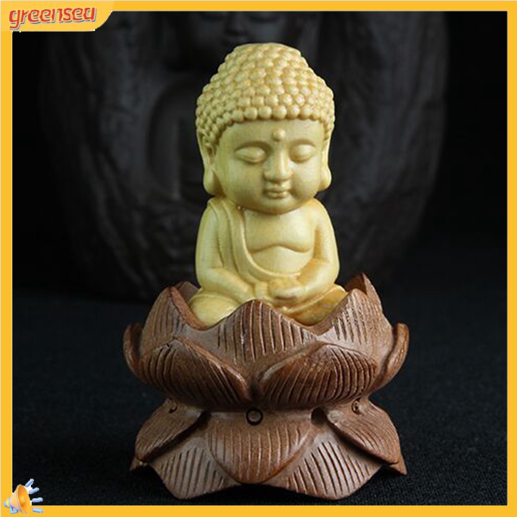 Mô Hình Tượng Phật Mini Bằng Gỗ Không Sơn Dùng Trang Trí Nhà Cửa