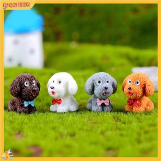 (greensea) Set 4 Mô Hình Chú Chó Dễ Thương Đáng Yêu Dùng Để Trang Trí Sân Vườn Tiện Dụng