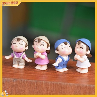 (greensea) Set 2 mô hình bé trai và bé gái xinh xắn dùng để trang trí nội thất