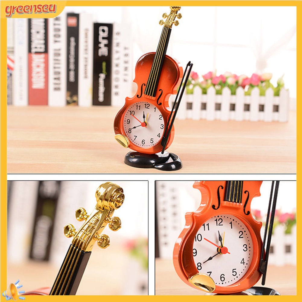 Đồng hồ báo thức để bàn hình cây đàn violin sáng tạo