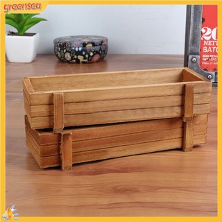 (greensea) Chậu gỗ hình chữ nhật trồng cây trang trí không gian đa dụng