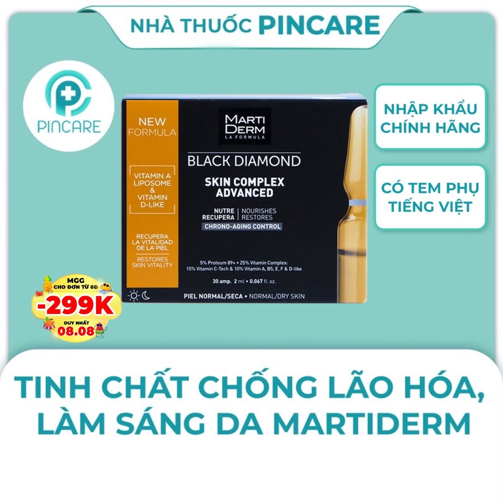 Tinh chất dưỡng da MartiDerm Black Diamond Complex+ Ampoule ( Vỉ ) - Hàng chính hãng - Nhà thuốc PinCare