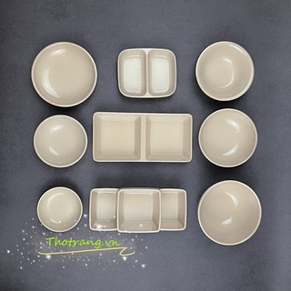 Chén chấm nâu bóng nhựa melamine Fataco cao cấp