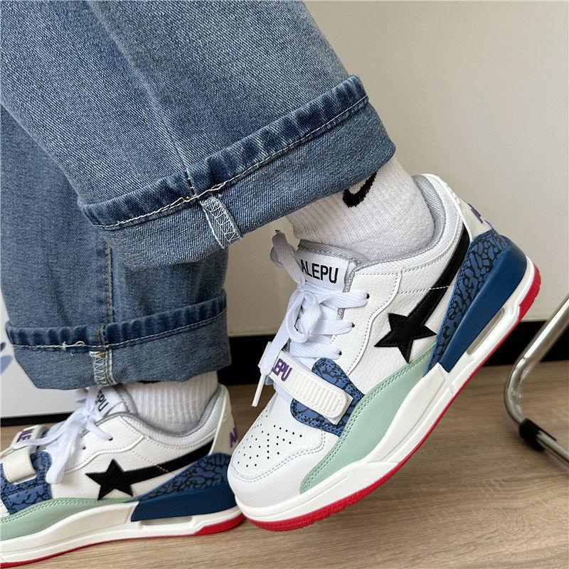 Giày Thể Thao Đệm Khí Màu Tương Phản Phong Cách Harajuku Đường Phố Mới Dễ Phối Đồ Phong Cách Preppy