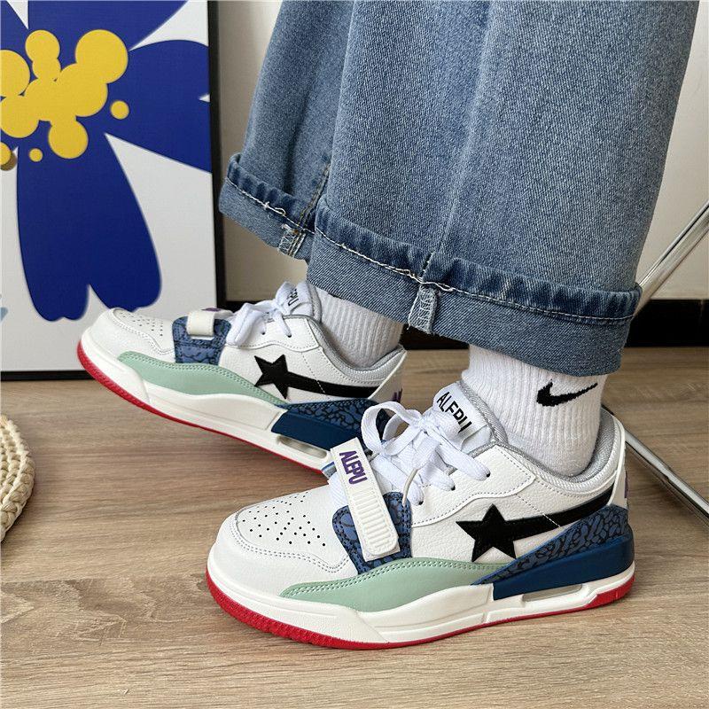 Giày Thể Thao Đệm Khí Màu Tương Phản Phong Cách Harajuku Đường Phố Mới Dễ Phối Đồ Phong Cách Preppy